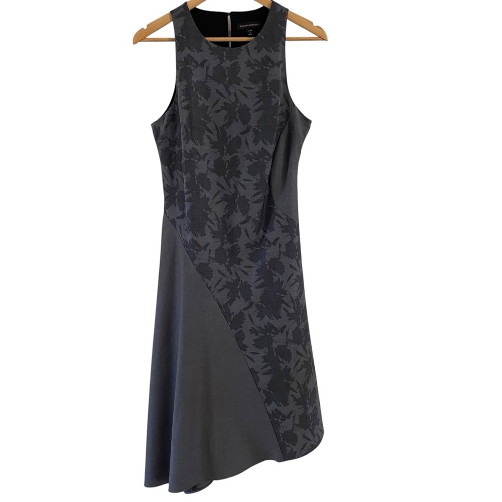 Banana Republic Dress Bias Cut Asymmetric Wool Blend Midi Women’s Size 6 Tall
